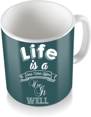 

SKY TRENDS Life Is A Love Time Offer Use In Well With Dark Green Diffrent Gifts For Birthday And Anniversary Coffee Ceramic Mug(300 ml), White