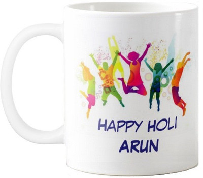 

Exoctic Silver Happy Holi Arun Series001 Ceramic Mug(330 ml), Multicolor