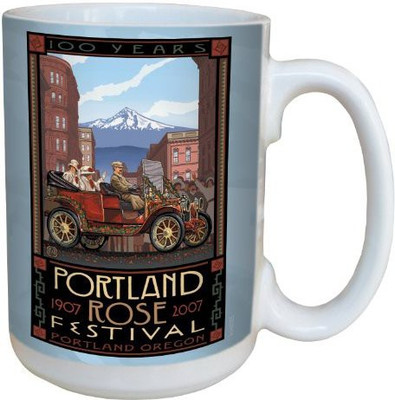 

Tree-Free Greetings Greetings lm43183 Vintage Portland Rose Festival Centennial by Paul A. Lanquist Ceramic with Full-Sized Handle, 15-Ounce, Multicolored Ceramic Mug(60 ml), Multicolor