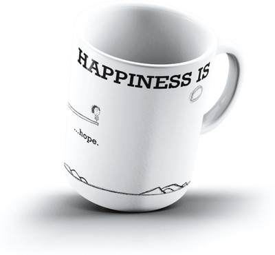

Ucard Happiness Is1522 Bone China, Ceramic, Porcelain Mug(325 ml), Multicolor