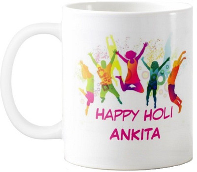 

Exoctic Silver Happy Holi Ankita Series001 Ceramic Mug(330 ml), Multicolor