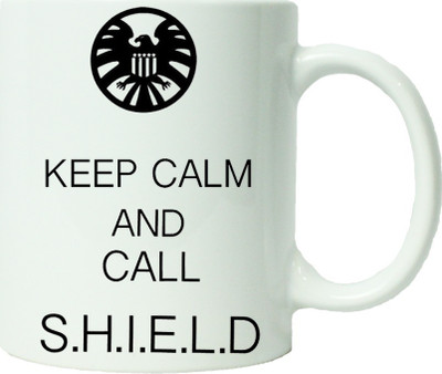 

Maison N Mode Keep Calm And Call Shield Coffee Ceramic Mug(330 ml), Multicolor