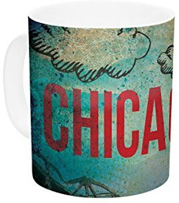 

Kess InHouse InHouse iRuz33 Chicago Ceramic Coffee, 11 oz, Multicolor Ceramic Mug(60 ml)