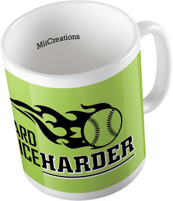 

MiiCreations Printed Play Hard Practice Harder Ceramic Mug(325 ml), Multicolor