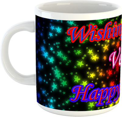 

Deeher Gifts Happy Diwali Design29 Ceramic Mug(330 ml), Multicolor