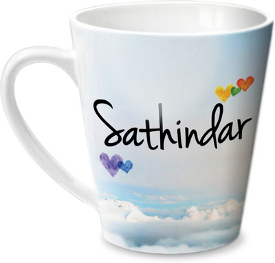 

Hot Muggs Simply Love You Sathindar Conical Ceramic Mug(350 ml)