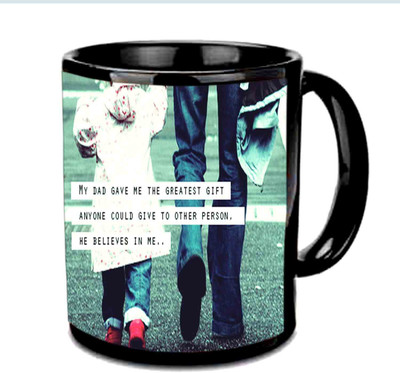 

Raj Laxmi Very Nice Caption For Father Multicolor Ceramic Mug(350 ml), Black