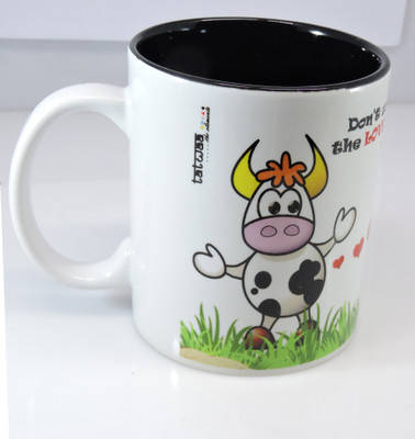 

TATWAA THE ELEMENTS SRK COW Ceramic Mug(200 ml), Black;green;white