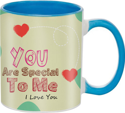 

SKY TRENDS Great Romantic Love Best Gifts For Valentine Day For Girlfriend Boyfriend Fiance Wife Husband, Anniversary,Christmas, Design 034 Ceramic Mug(325 ml), Blue