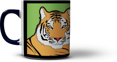

The Indian Tiger Ceramic Mug(295 ml), Multicolor