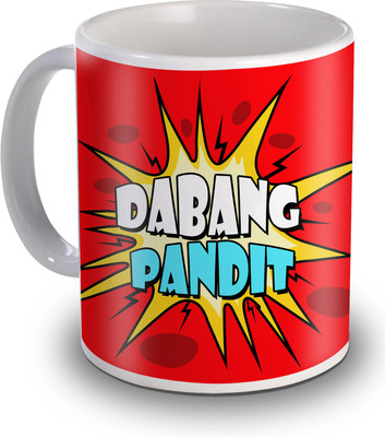

SKY TRENDS Dabang Pandit Gifts For Friend's Ceramic Mug(350 ml), White