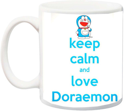 

ME&YOU Gift for Mummy/mother/mum;Keep Calm And Love Doraemom HD printed Ceramic Mug(325 ml), Multicolor