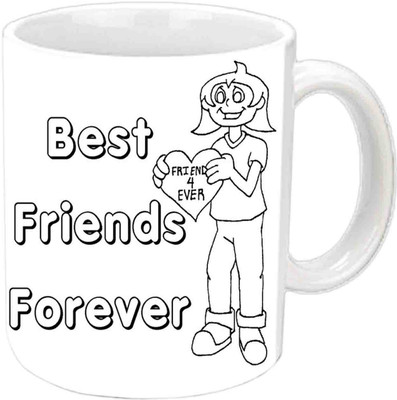 

Raj Laxmi Friends 4ever White Ceramic Ceramic Mug(3.5 ml)