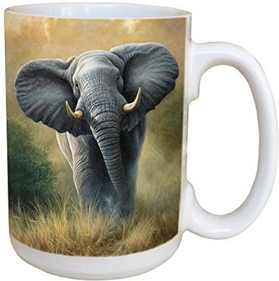 

Tree-Free Greetings Greetings 45702 Jeremy Paul Elephant Ceramic with Full-Sized Handle, 15-Ounce Ceramic Mug(60 ml), Multicolor