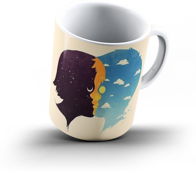 

Ucard Day Night Couple291 Bone China, Ceramic, Porcelain Mug(325 ml), Multicolor