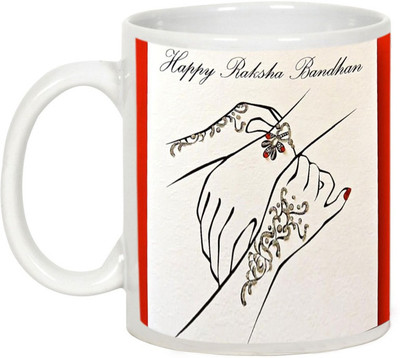 

AllUPrints Rakshabandhan Gifts - Happy Rakhi To My Brother Ceramic Mug(325 ml), White