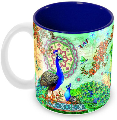 

Tuelip IC-PeacockDesign Ceramic Mug(350 ml), Multicolor