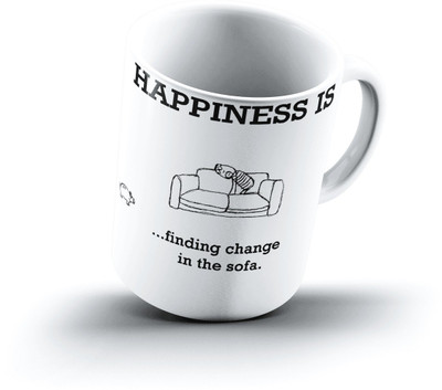 

Ucard Happiness Is2103 Bone China, Ceramic, Porcelain Mug(325 ml), Multicolor