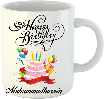

Huppme Happy Birthday Muhammadhussein White (350 ml) Ceramic Mug(350 ml)