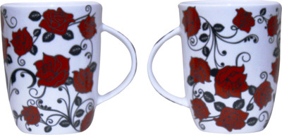 Pearl Mug-F2 Bone China Mug(275 ml, Pack of 2), Multicolor