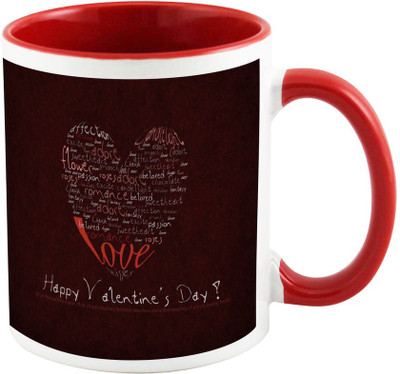 

AllUPrints Unique And Beautiful Valentines Day Gift Red Ceramic Mug(325 ml)