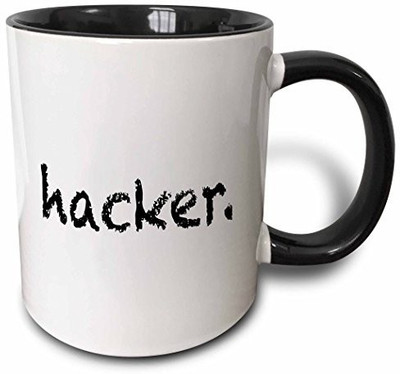 

3dRose mug_161073_4 Hacker Two Tone Black, 11 oz, Black/White Ceramic Mug(60 ml), Multicolor