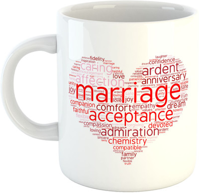 

Deeher Gifts Love Design -34 Ceramic Mug(330 ml), Multicolor