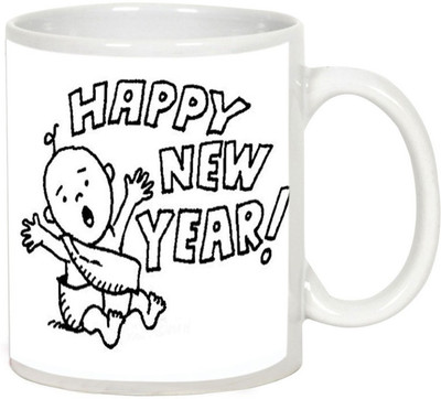 AllUPrints Happy New Year To Everyone White Ceramic Mug(325 ml)