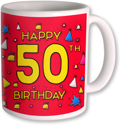 

PhotogiftsIndia 50th Happy Birthday Coffee Ceramic Mug(350 ml), White