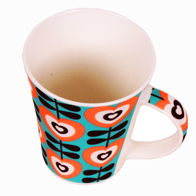 

Purpledip Floral Ceramic Mug(250 ml, Pack of 4), Multicolor