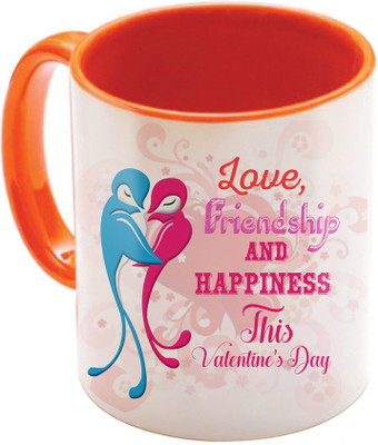 

SKY TRENDS Valentine Gift for Girlfriend Love Printed I Love U Forever Perfect for Her Him Wife Fiance Anniversary And Birthday STGD064 Ceramic Mug(325 ml), Orange