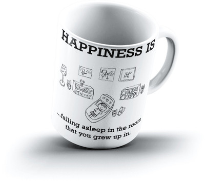 

Ucard Happiness Is1817 Bone China, Ceramic, Porcelain Mug(325 ml), Multicolor