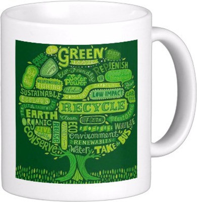

Exoctic Silver Save The Earth E022 Ceramic Mug(300 ml), Multicolor