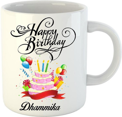 

HuppmeGift Happy Birthday Dhammika White (350 ml) Ceramic Mug(350 ml)