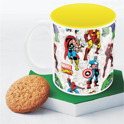 

Marvel Comics all avengers Officially Licensed Ceramic Mug(350 ml), Multicolor