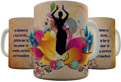 

Shaildha WD10 Ceramic Mug(350 ml), Multicolor