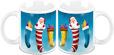 

Homesogood Hovering Christmas Gifts Ceramic Mug(325 ml, Pack of 2)