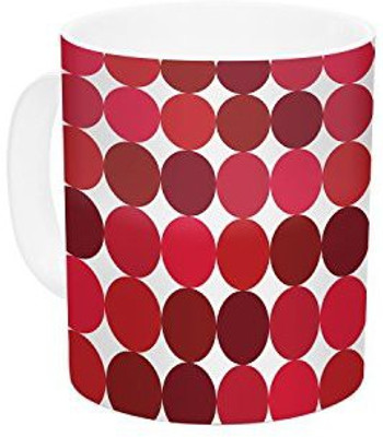 

Kess InHouse InHouse KESS Original Noblefur Red Dots Ceramic Coffee, 11 oz, Multicolor Ceramic Mug(60 ml)