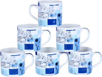 

Pearl Cups-F2 Bone China(Multicolor, Pack of 6)