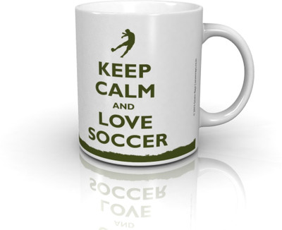 

Seven Rays Keep Calm & Love Soccer Ceramic Mug(250 ml)