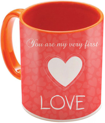 

SKY TRENDS Valentine Gift for Girlfriend Love Printed I Love U Forever Perfect for Her Him Wife Fiance Anniversary And Birthday STGD164 Ceramic Mug(325 ml), Orange