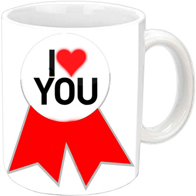 

Raj Laxmi I Love You Unique Design White Ceramic Mug(350 ml)