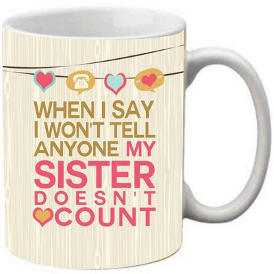

Maison N Mode Sister Coffee Ceramic Mug(330 ml), Multicolor