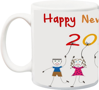 

ME&YOU Gift for mother/father/brother/sister/wife/husband/ boyfriend/girlfriend/friend/lover:Happy New Year 2017 red printed Ceramic Mug(325 ml), Multicolor