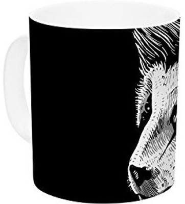 

Kess InHouse InHouse BarmalisiRTB Funky Panda Black White Ceramic Coffee, 11 oz, Multicolor Ceramic Mug(60 ml)