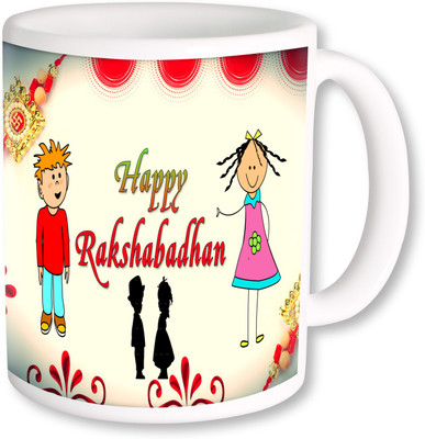 

PhotogiftsIndia Happy Rakshabandhan 1 Ceramic Mug(325 ml), Multicolor