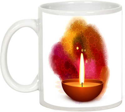 

AllUPrints Gifts For Deepawali - Happy Diwali Lights Design 7 Ceramic Mug(325 ml), White