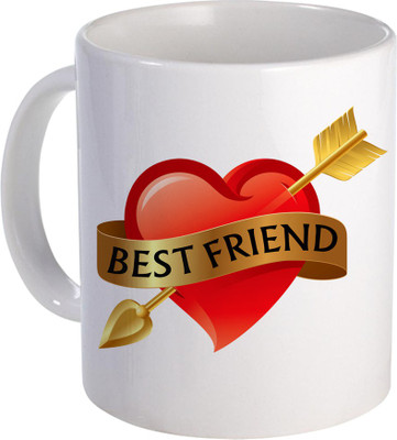 

SKY TRENDS Best Friend Gift For A Ceramic Coffe For VAlentine Day Design (135) Ceramic Mug(320 ml), White