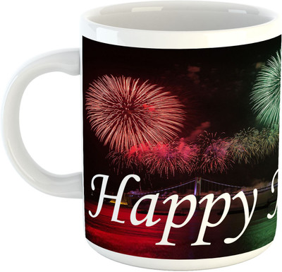 

Deeher Gifts Happy New Year Design4 Ceramic Mug(330 ml), Multicolor