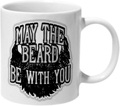

Mooch Wale May The Beard Be With You Ceramic Mug(325 ml), Multicolor